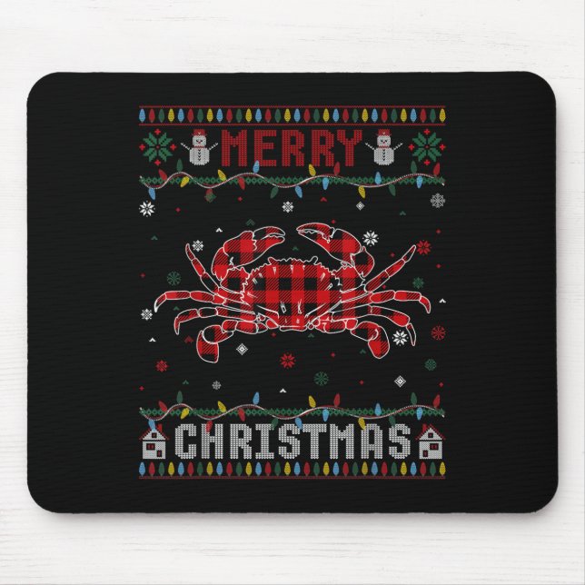 Mousepad Engraçado Xmas Lighting Caranguejos Alugueiros Fei (Frente)