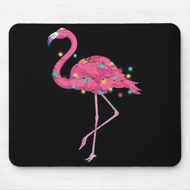 Mousepad Engraçado Xmas Luz Nk Flamingo No Natal Trocal (Frente)