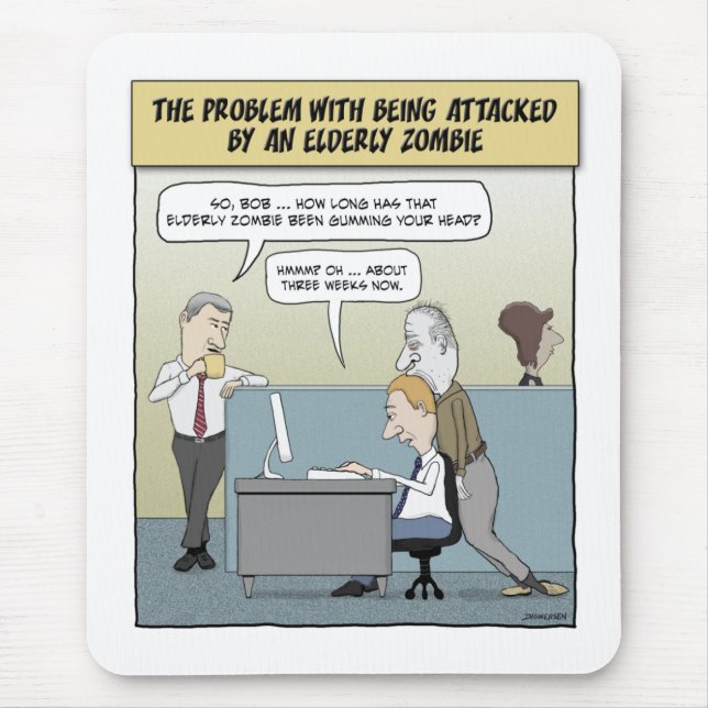 Mousepad engraçado: Zombi idoso (Frente)