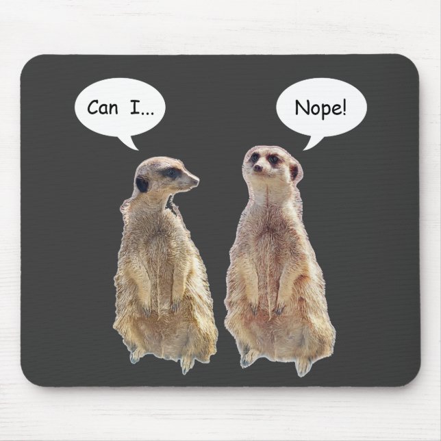 Mousepad Engraçados e bonitos meerkats na conversa (Frente)