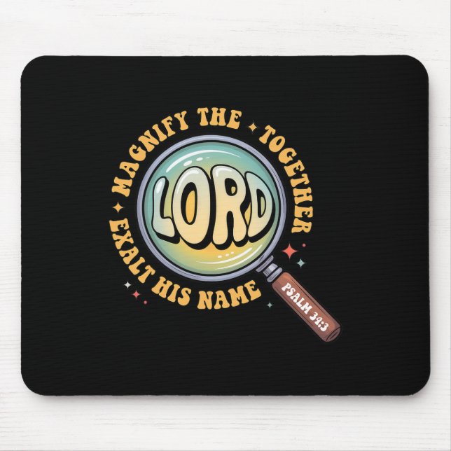 Mousepad Engrandeça o Senhor Versículo da Bíblia Engrandeci (Frente)
