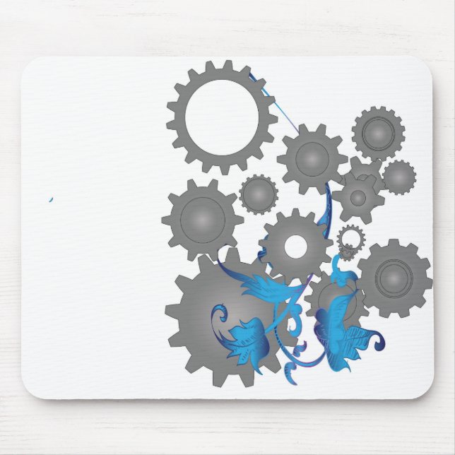 Mousepad Engrenagens e flores (Frente)