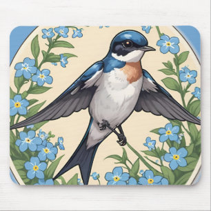 Mousepad Engula aves pássaros pássaros esqueçam-me