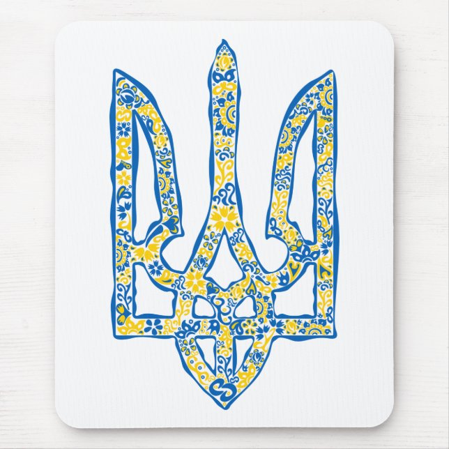 Mousepad Énica nacional ucraniana emblem trident trizub (Frente)