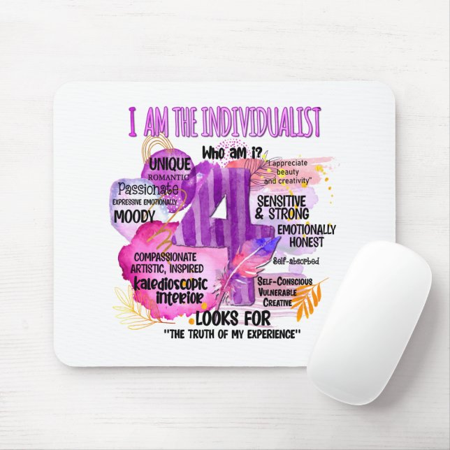 Mousepad Enneagram Tipo 4 - Sou O Indivíduo (Com mouse)