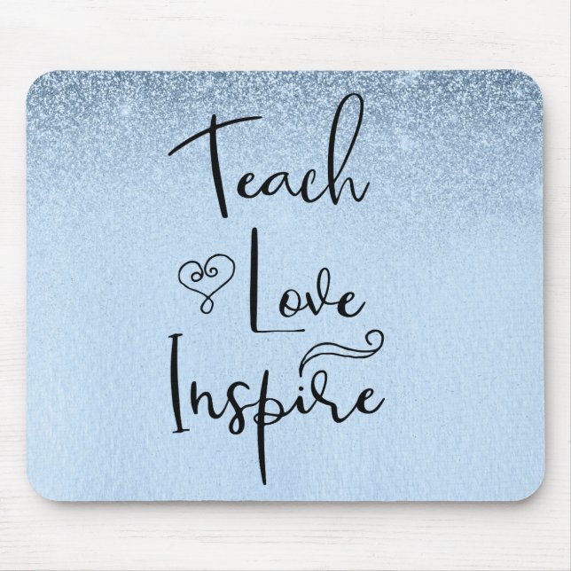 Mousepad Ensinar Amor Inspira Ombro Azul Professora (Frente)