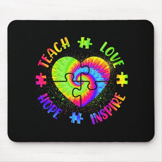 Mousepad Ensinar Esperança Amor Inspira Consciência Autismo (Frente)