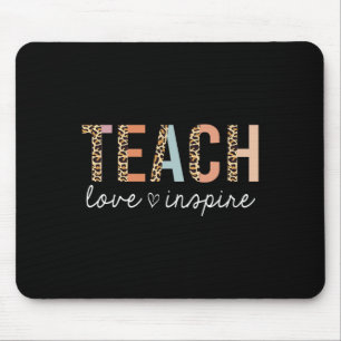 Mousepad Ensine Amor Inspire Leopardo Ck Para Escola Fofa E