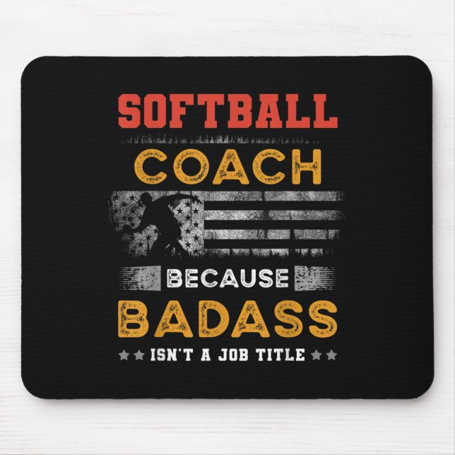 Mousepad Ensino De Softball Engraçado Presente Para Homens, (Frente)