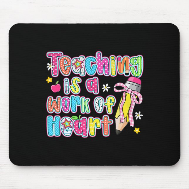 Mousepad Ensino É Um Trabalho Do Coração Lápis Arco Profess (Frente)