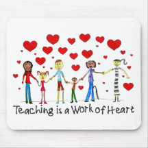 Ensino é uma obra de tapete de mouse coração