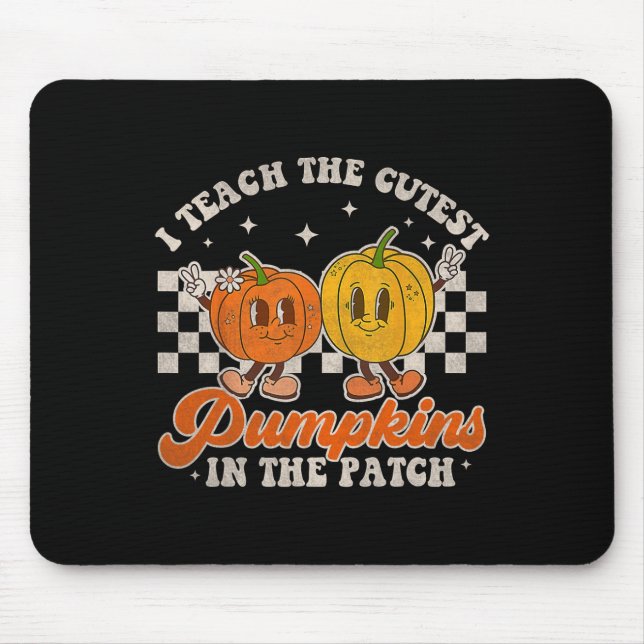 Mousepad Ensino Os Pumpkins Mais Bonitos No Patch Retro Tea (Frente)