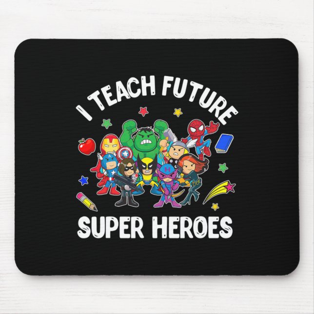 Mousepad Ensino Super Heróis Futuros Dando Presente Ensinan (Frente)