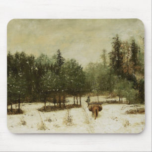 Mousepad Entrada à floresta no inverno