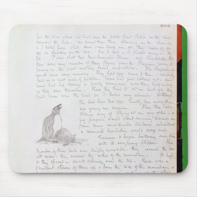 Mousepad Entrada do diário para o 9 de janeiro de 1902 (Frente)