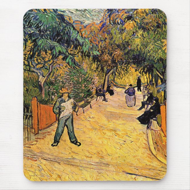 Mousepad Entrada no Parque Público por Vincent van Gogh (Frente)