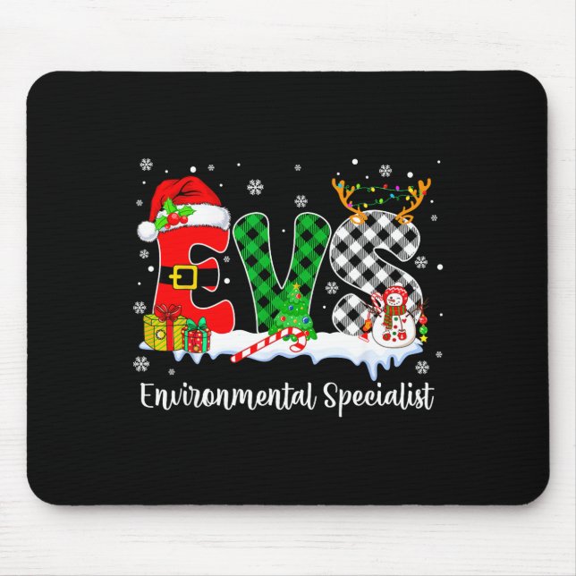 Mousepad Environmental Specialist Christmas Lights Red Plai (Frente)