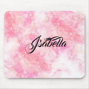 Mousepad Ephemera, minimalista de Boho rosa