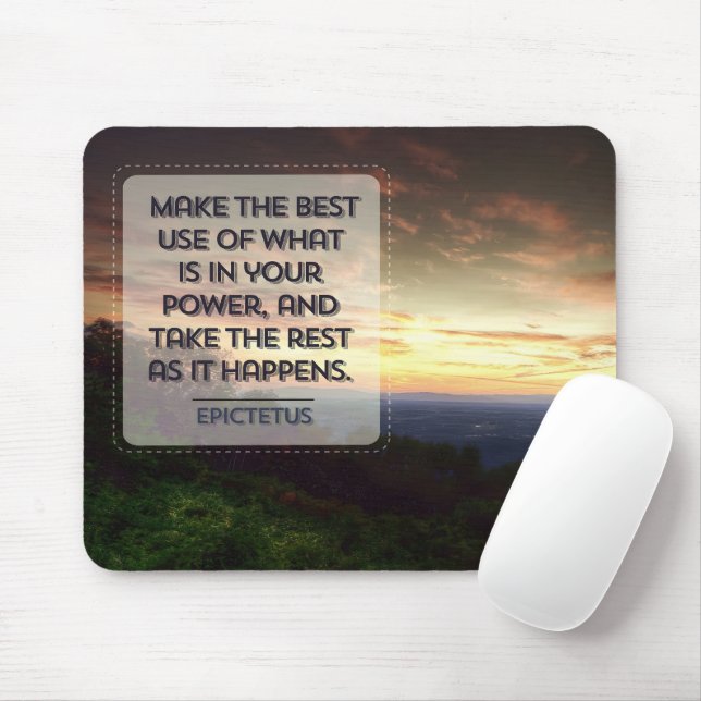 Mousepad Epictetus Inspirational Cote "Melhor uso" (Com mouse)