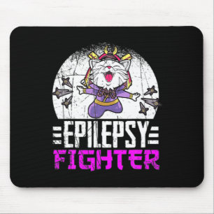 Mousepad Epilepsia Consciência Mês Ninja Gato Epilepsia Com