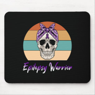 Mousepad Epilepsia Guerreira Vintage Caveira Roxa Epílis