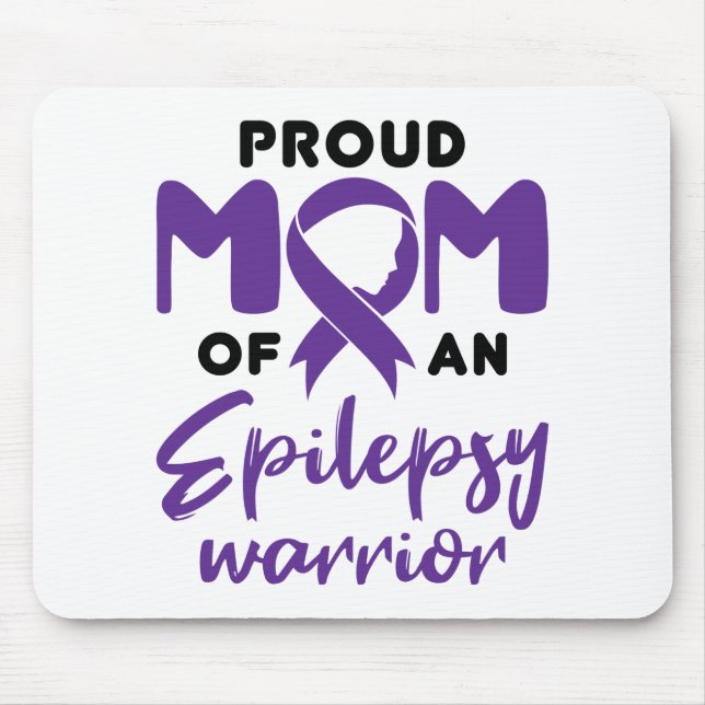Mousepad Epilepsia Mãe Orgulhosa Mãe de um Guerreiro Epilep (Frente)