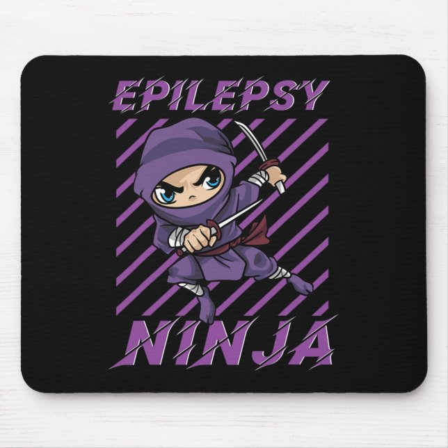 Mousepad Epilepsia Ninja Roxo Convulsões Sensibilização (Frente)