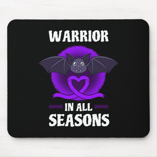 Mousepad Epilepsia Roxa Sensibilização Ribbon Warrior Bat H (Frente)