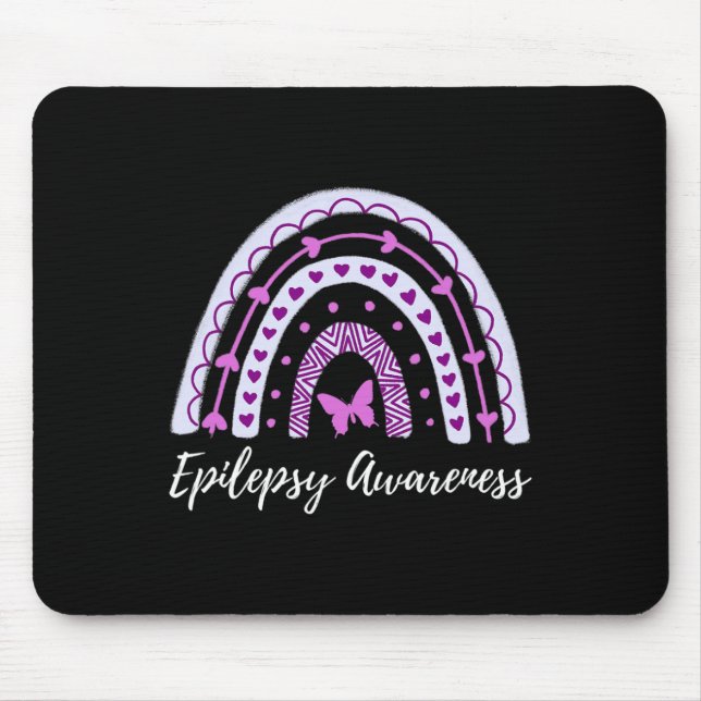 Mousepad Epilepsia Sensibilização Boho Arco-íris (Frente)