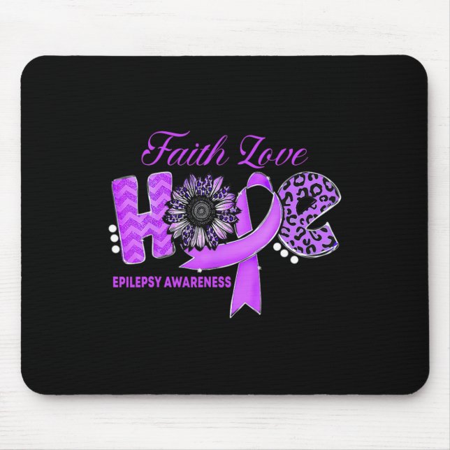 Mousepad Epilepsy Awarenesshope Ribbon Sunflower  (Frente)