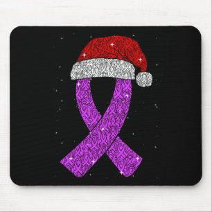 Mousepad Epilepsy Christmas Hat Roxo Awarness Ribbon Sei