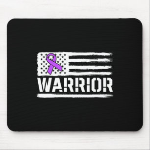 Mousepad Epilepsy Warrior Gift Purple American Flag Awarene