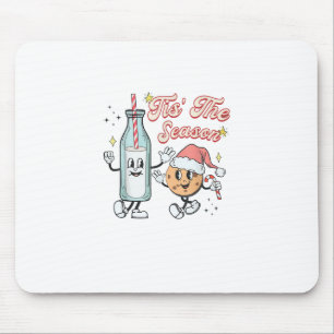 Mousepad Época do Natal Leite e Biscoito de Natal Retro