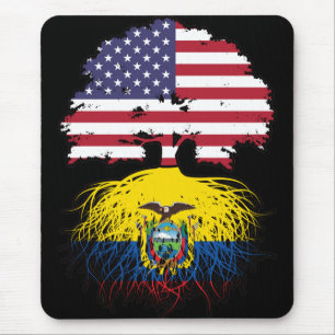 Mousepad Equador Equatoriano Americano EUA Raízes da Árvore
