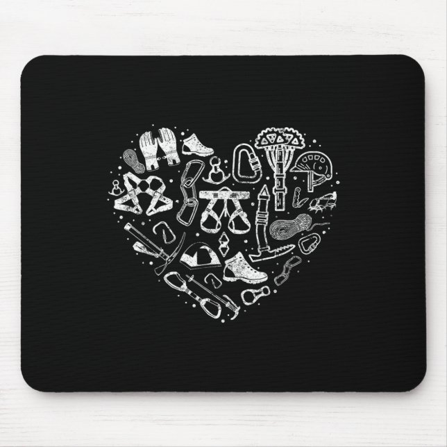 Mousepad Equipamento de Escalada Climber Rock Garota Coraçã (Frente)