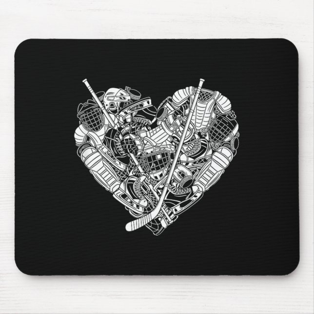 Mousepad Equipamento de jogador de hóquei no gelo formato d (Frente)