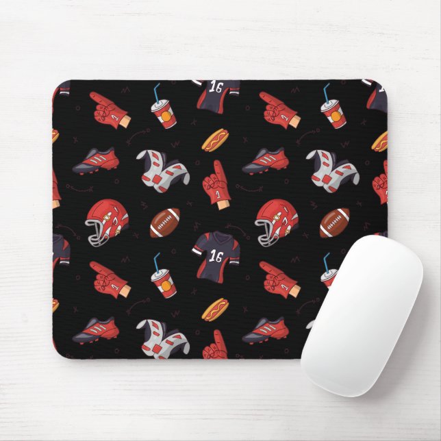 Mousepad Equipamento desportivo de futebol com padrão de Co (Com mouse)
