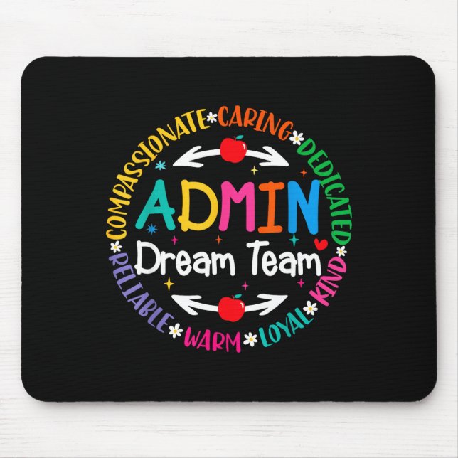 Mousepad Equipe administrativa dos sonhos de volta à escola (Frente)