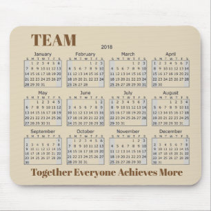 Mousepad EQUIPE de 2018 calendários