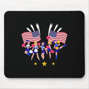 Mousepad Equipe de Animação Patriótica Cheerleader Bandeira