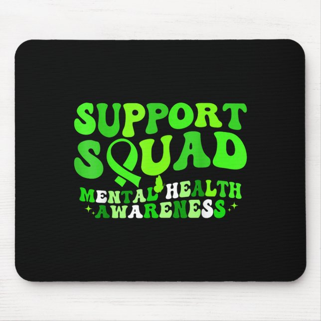Mousepad Equipe de apoio à conscientização sobre saúde ment (Frente)