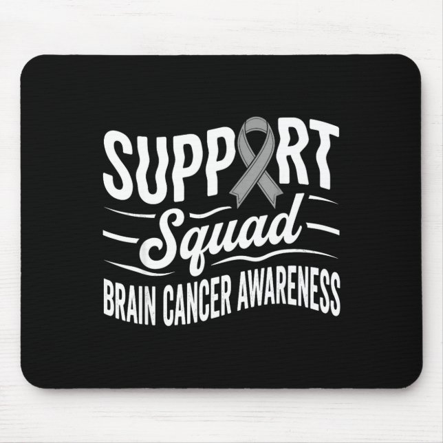 Mousepad Equipe de apoio conscientização tumor cerebral cân (Frente)
