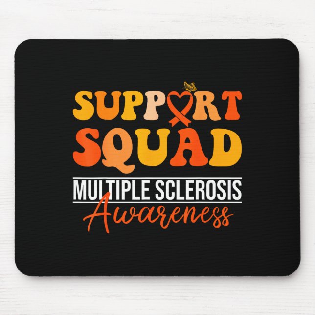 Mousepad Equipe de apoio laço laranja esclerose múltipla ca (Frente)