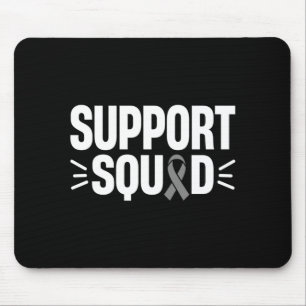 Mousepad Equipe de Apoio Masculino Gray Ribbon Warrior Cânc