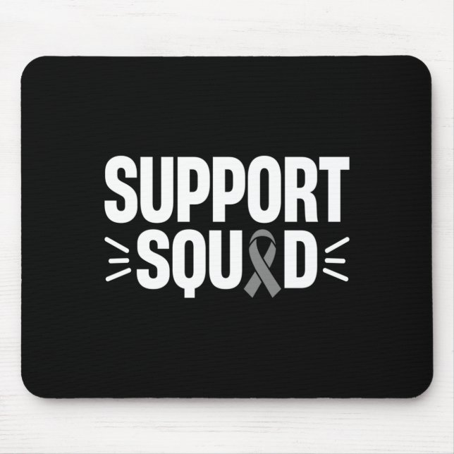 Mousepad Equipe de Apoio Masculino Gray Ribbon Warrior Cânc (Frente)