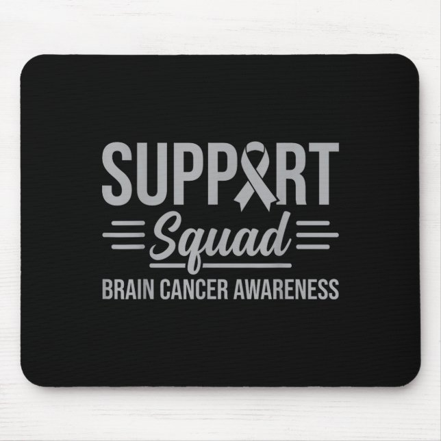 Mousepad Equipe de apoio tumor cerebral conscientização cân (Frente)