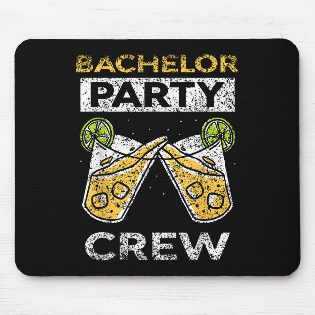 Mousepad Equipe de despedida de solteiro noivo noiva time  (Frente)