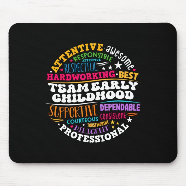 Mousepad Equipe de Educação Infantil Professor de Ece Volta (Frente)