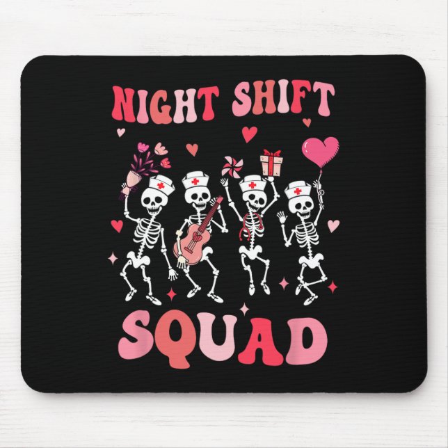 Mousepad Equipe de Enfermeiras do Turno da Noite Engraçadas (Frente)