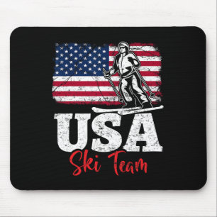 Mousepad Equipe de Esqui dos EUA América Esquiando Esportes